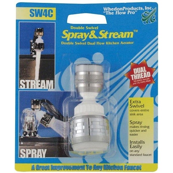 Whedon SprayStreamC Aerator Male x Female, BrassPlastic, Chrome Plated, 22 gpm SW4F